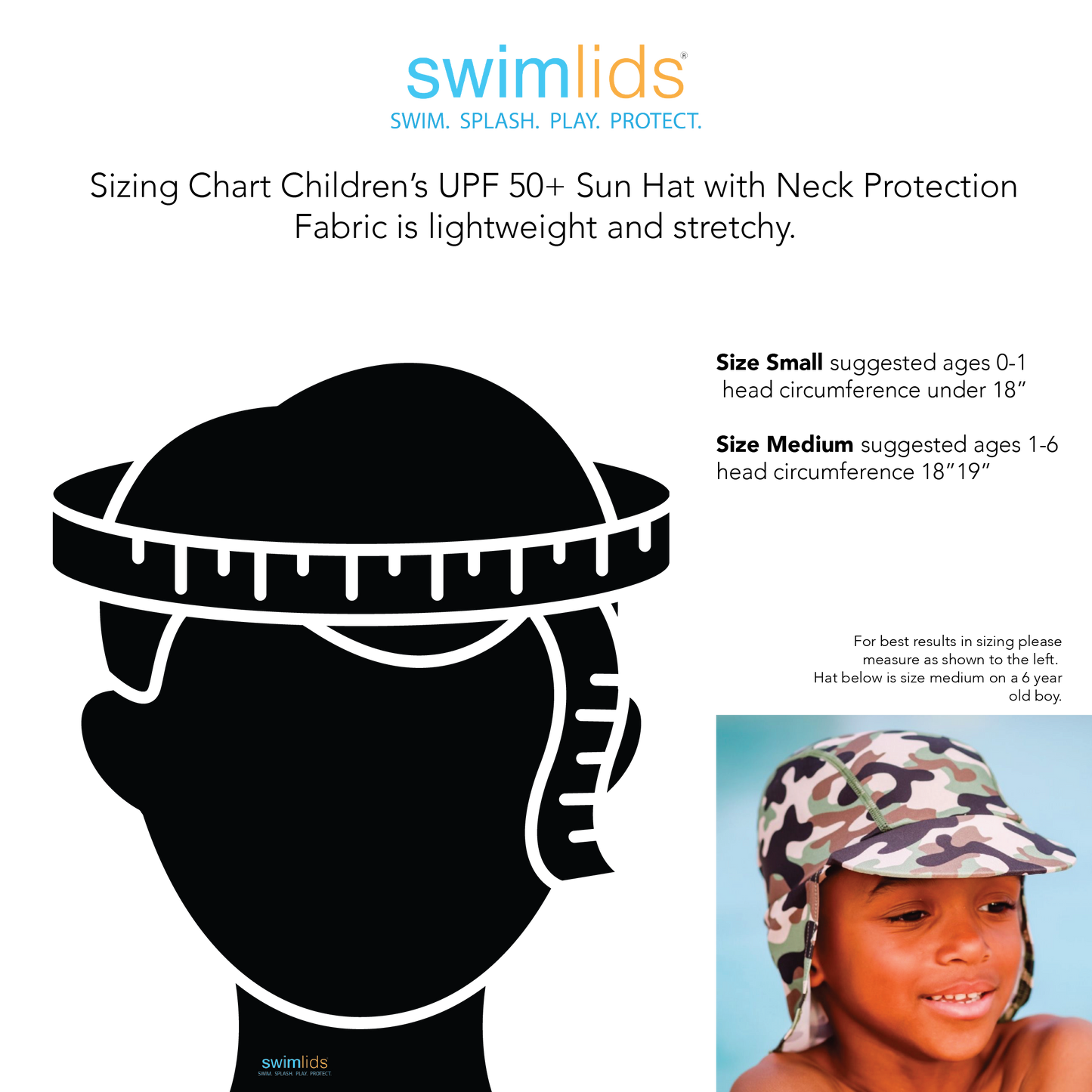 Kids Sun Hat with neck protection - Infant size