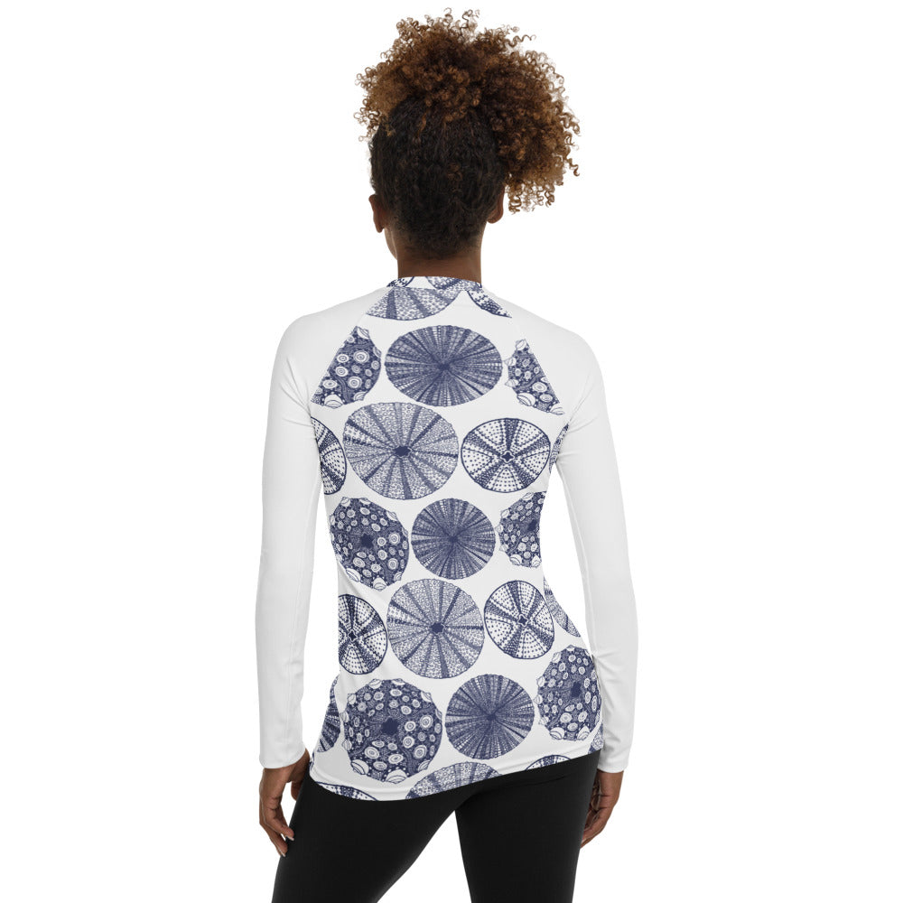 Women's Rash Guard with Sea Urchin Print