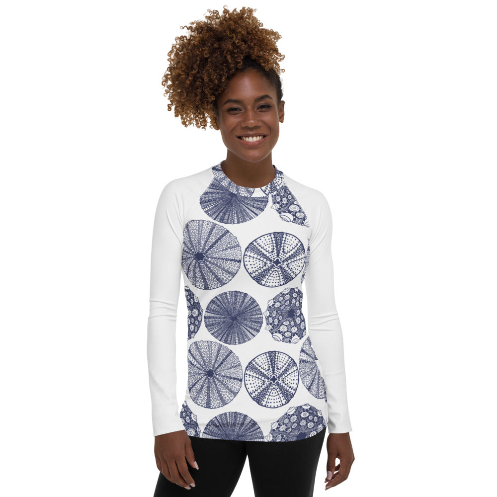 Women's Rash Guard with Sea Urchin Print
