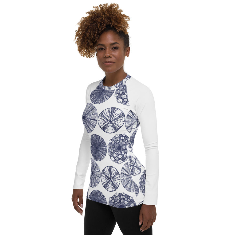 Women's Rash Guard with Sea Urchin Print
