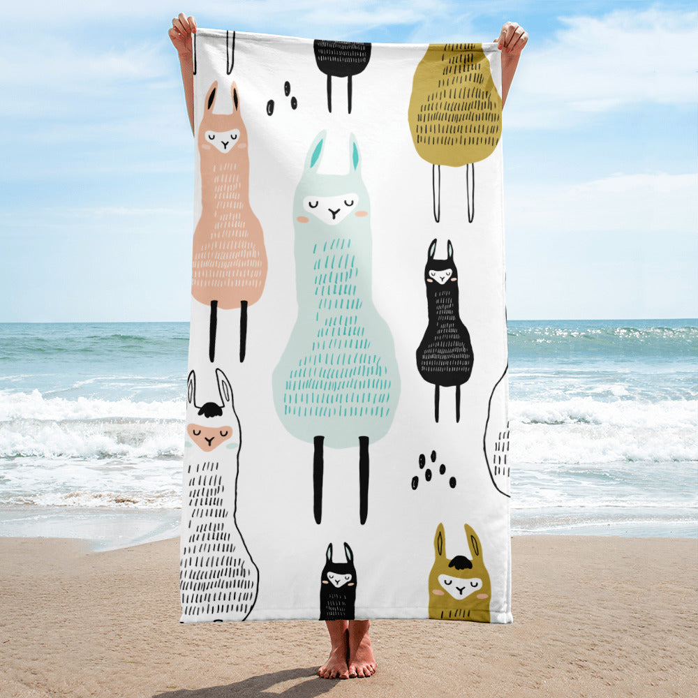 Towel with Llama print