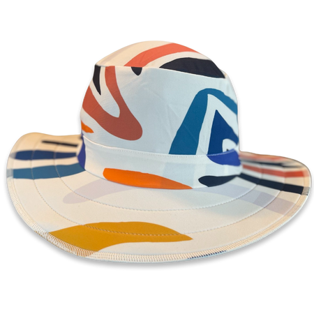 NEW and Improved Bucket Hat Light Blue with Abstract print