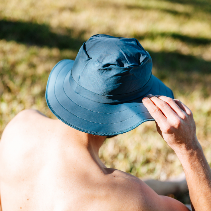 NEW and Improved Bucket Hat Deep Blue – SWIMLIDS