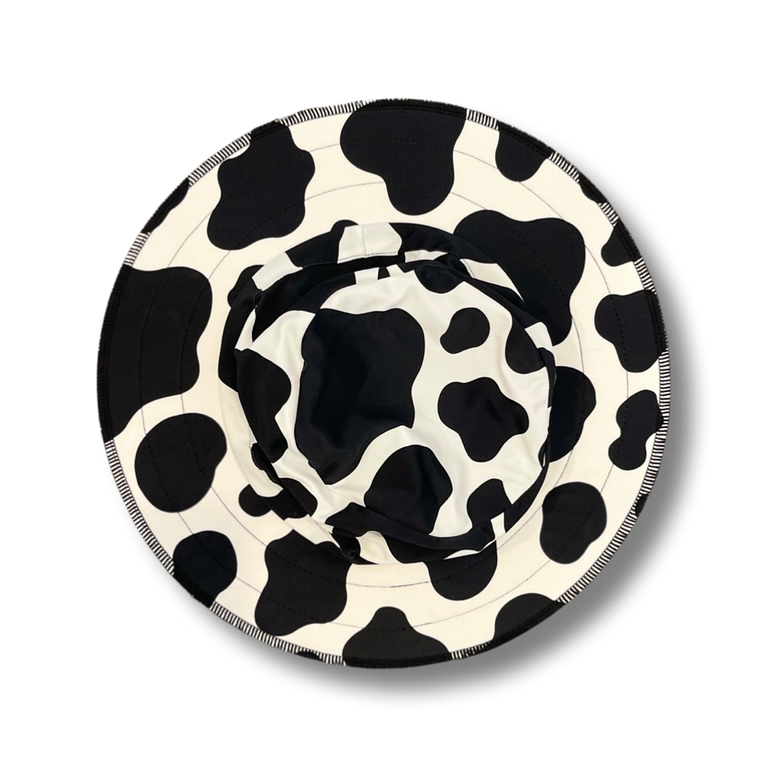 NEW and Improved Bucket Hat with cow print