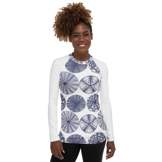 Women's Rash Guard with Sea Urchin Print