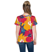 Youth crew neck t-shirt with Floral Print