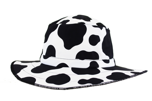 NEW and Improved Bucket Hat with cow print