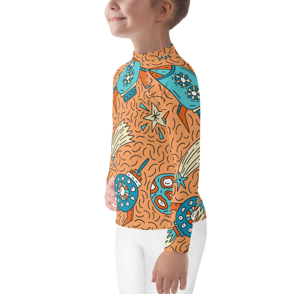 Little Kids Rash Guard Space - Made in the USA