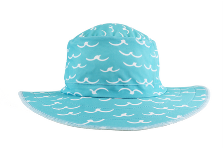 NEW and Improved Bucket Hat Light Blue with white Birds