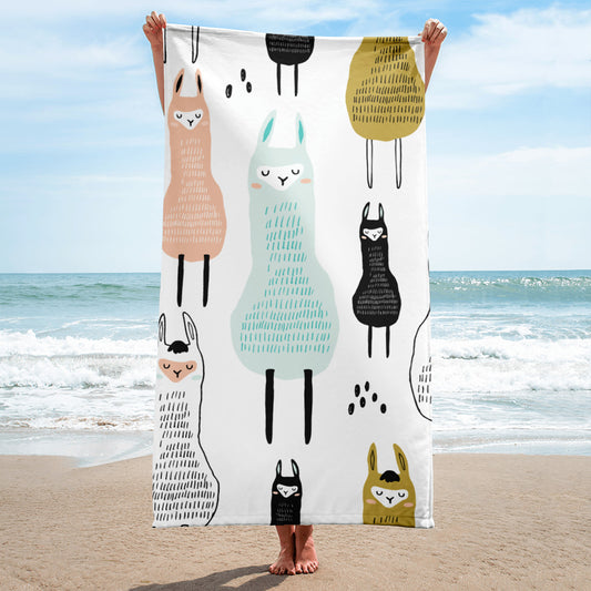 Towel with Llama print