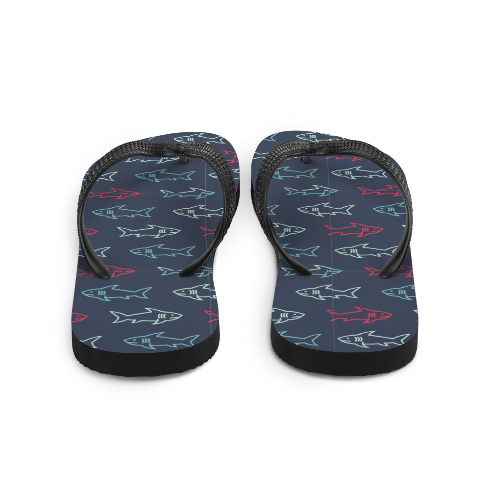 Flip-Flops with Shark Print