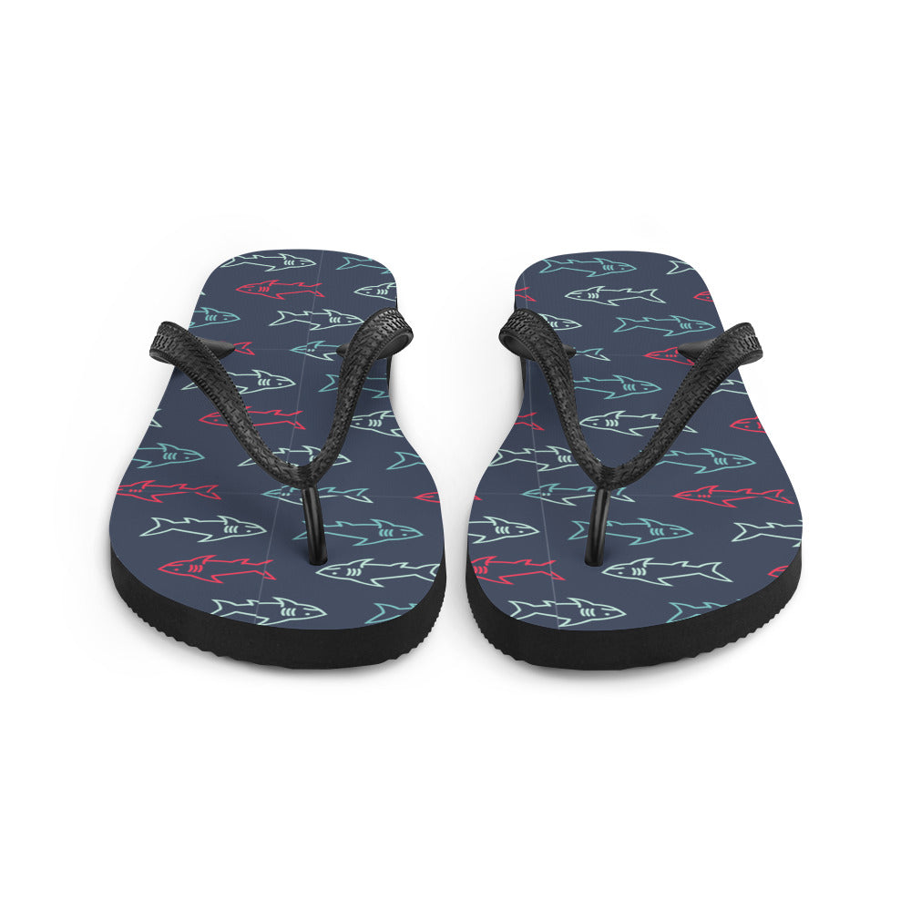 Flip-Flops with Shark Print