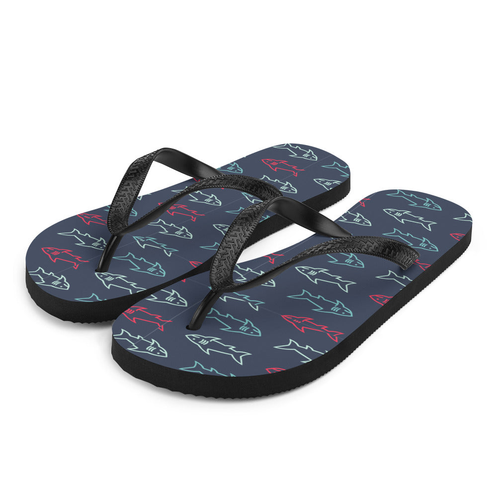 Flip-Flops with Shark Print