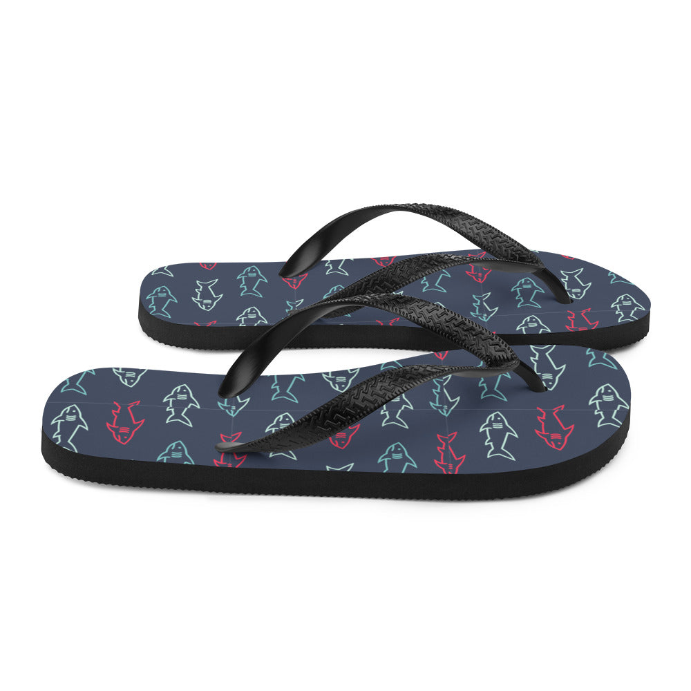 Flip-Flops with Shark Print