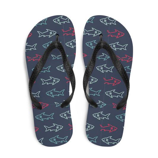 Flip-Flops with Shark Print